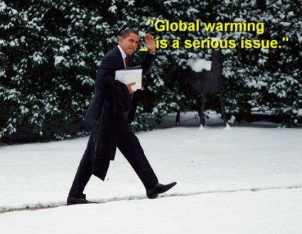 Obama In The Snow